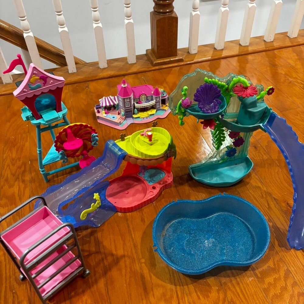 LITTLEST PET SHOP HUGE Lot Playset Pool Slide Waterpark Accessories Bundle CB